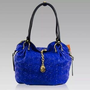 Marino Orlandi Cobalt Quilted Leather Slouchy Bag